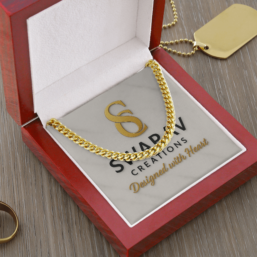 🌟 Men’s Cuban Link Chain Necklace – 18K Gold / Stainless Steel | Adjustable 18–22” | Luxury Gift Box Option
