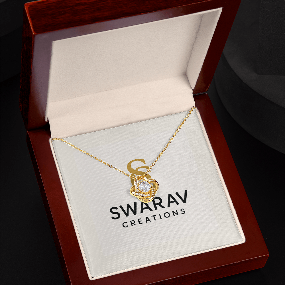 ✨ Eternal Love Knot Necklace – Luxury Gift Box Edition | Swarav Creations ✨