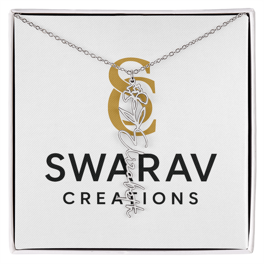 Personalized Flower Name Necklace – Elegant Custom Jewelry - Swarav Creations