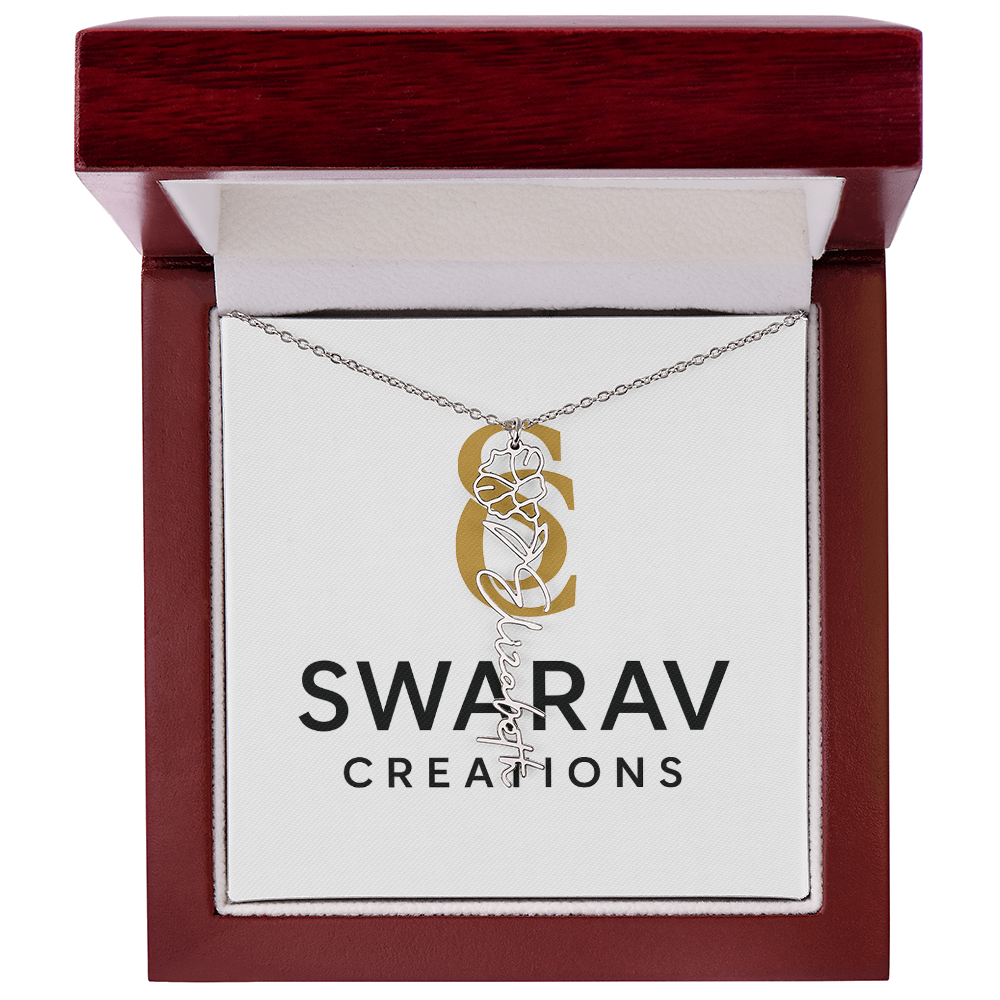 Personalized Flower Name Necklace – Elegant Custom Jewelry - Swarav Creations