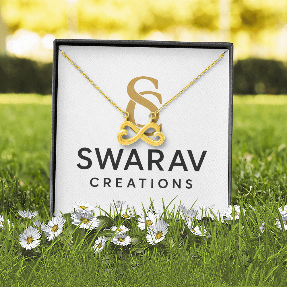 Endless Love Necklace – Timeless Heart-Infinity Pendant in 14K White Gold or 18K Yellow Gold Finish | Romantic Gift for Her by Swarav Creations - Swarav Creations