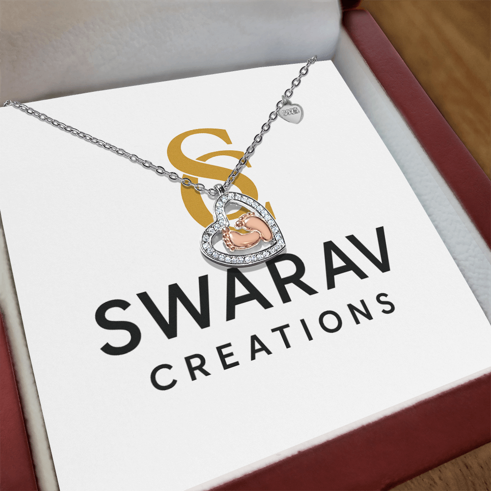 Baby Feet Heart Necklace - Swarav Creations