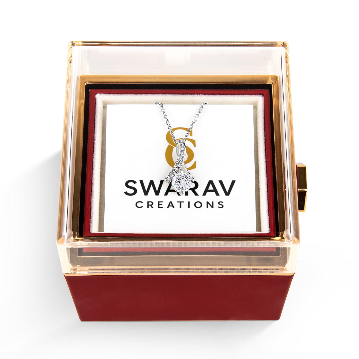 Alluring Beauty Necklace | Cubic Zirconia Gold Pendant – Swarav Creations - Swarav Creations