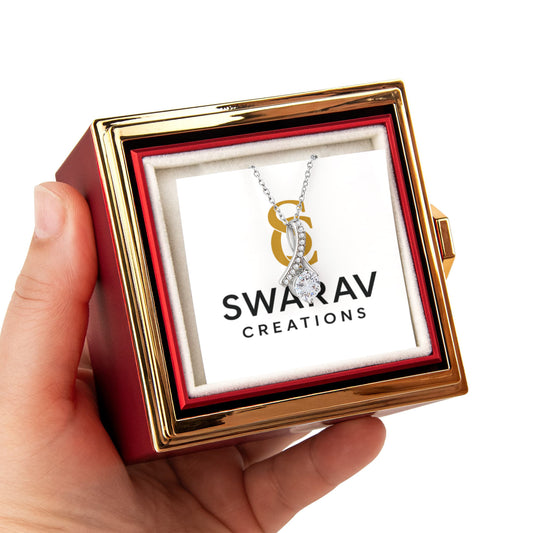 Alluring Beauty Necklace | Cubic Zirconia Gold Pendant – Swarav Creations - Swarav Creations