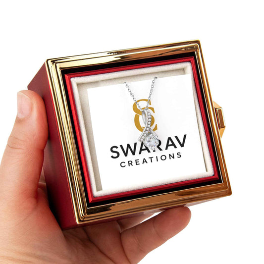 Alluring Beauty Necklace | Cubic Zirconia Gold Pendant – Swarav Creations