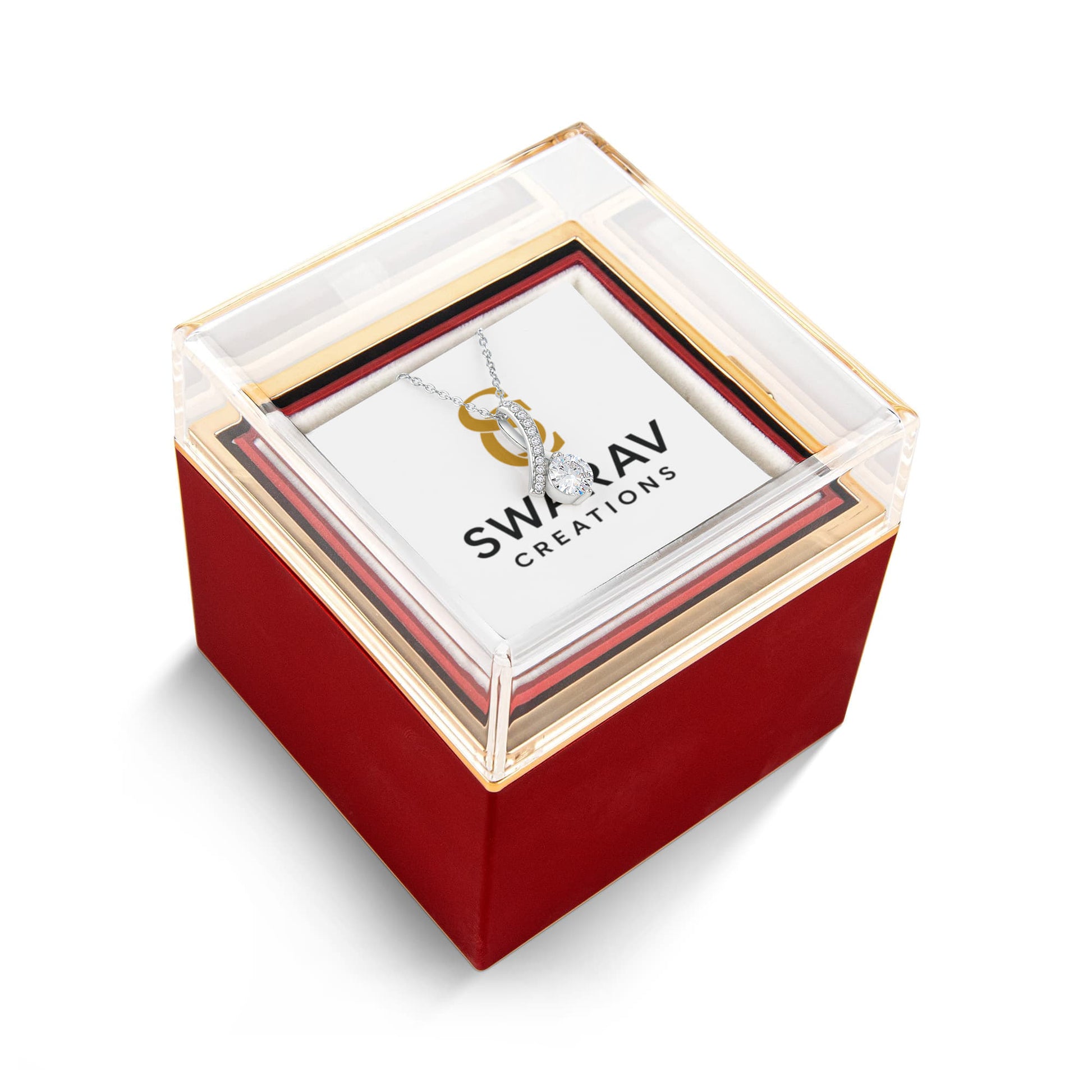 Alluring Beauty Necklace | Cubic Zirconia Gold Pendant – Swarav Creations - Swarav Creations