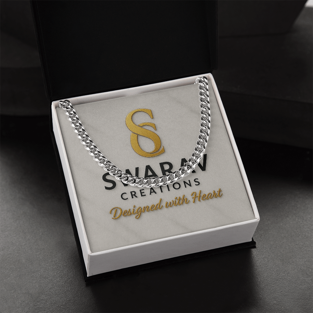 Men's Cuban Link Chain Necklace – 18K Gold or Stainless Steel | Adjustable Length 18–22” | Luxury Gift for Him - Swarav Creations