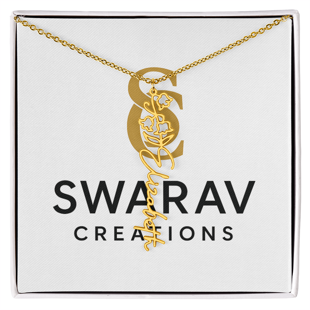 Personalized Flower Name Necklace – Elegant Custom Jewelry - Swarav Creations