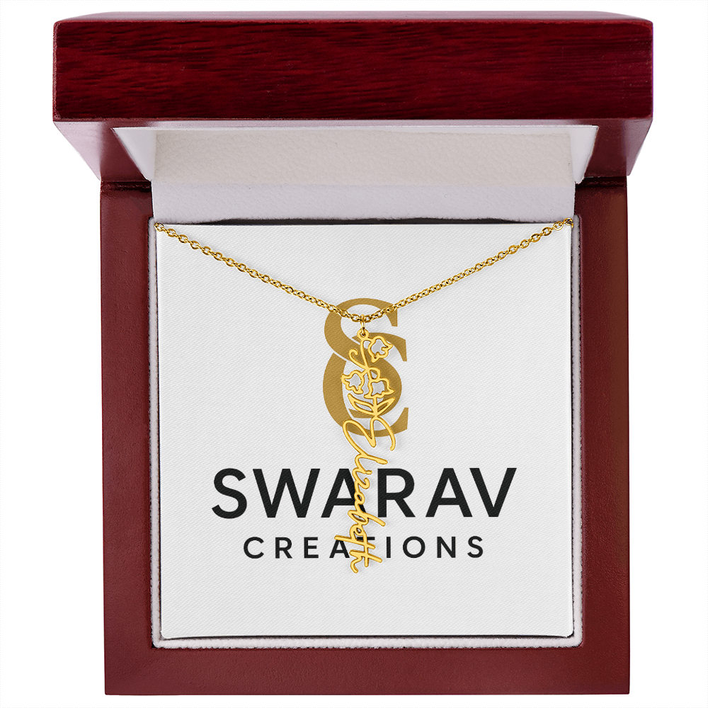 Personalized Flower Name Necklace – Elegant Custom Jewelry - Swarav Creations