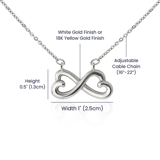 Endless Love Necklace – Timeless Heart-Infinity Pendant in 14K White Gold or 18K Yellow Gold Finish | Romantic Gift for Her by Swarav Creations - Swarav Creations