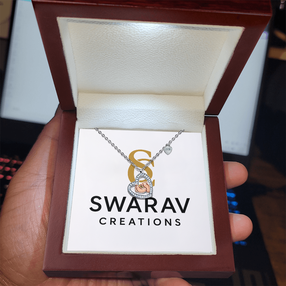 Baby Feet Heart Necklace - Swarav Creations