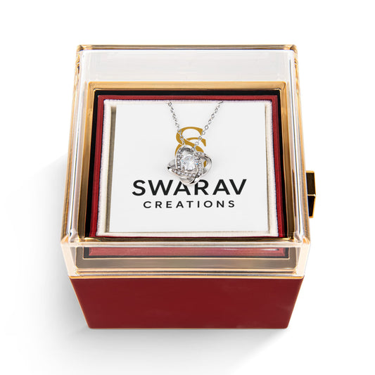 Eternal Love Knot Necklace with Preserved Rose Gift Box | Swarav Creations - Swarav Creations