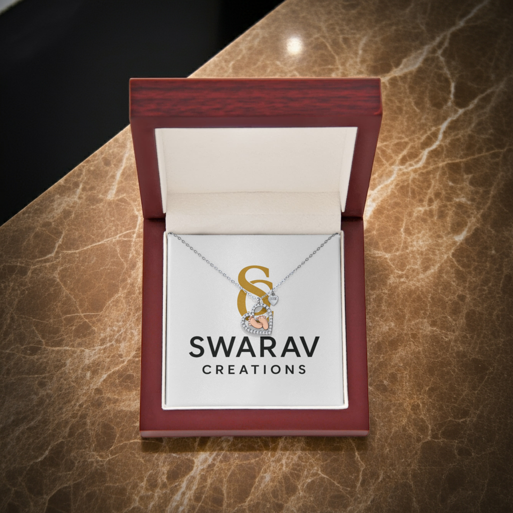 Baby Feet Heart Necklace - Swarav Creations
